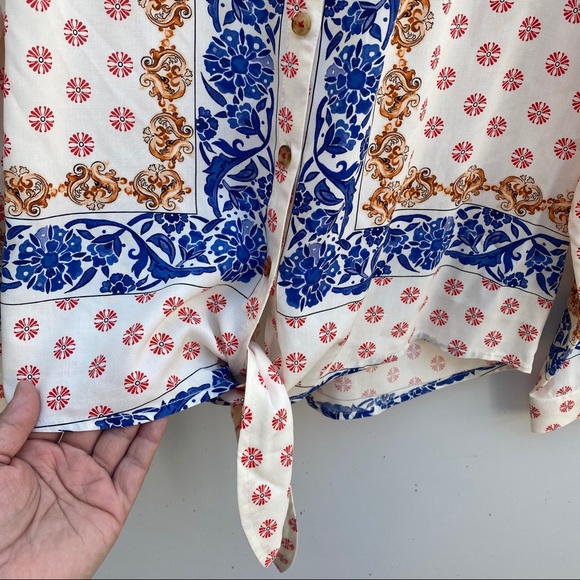 Maeve | Anthropologie Elan Scarf Blouse 2 - Picture 7 of 10